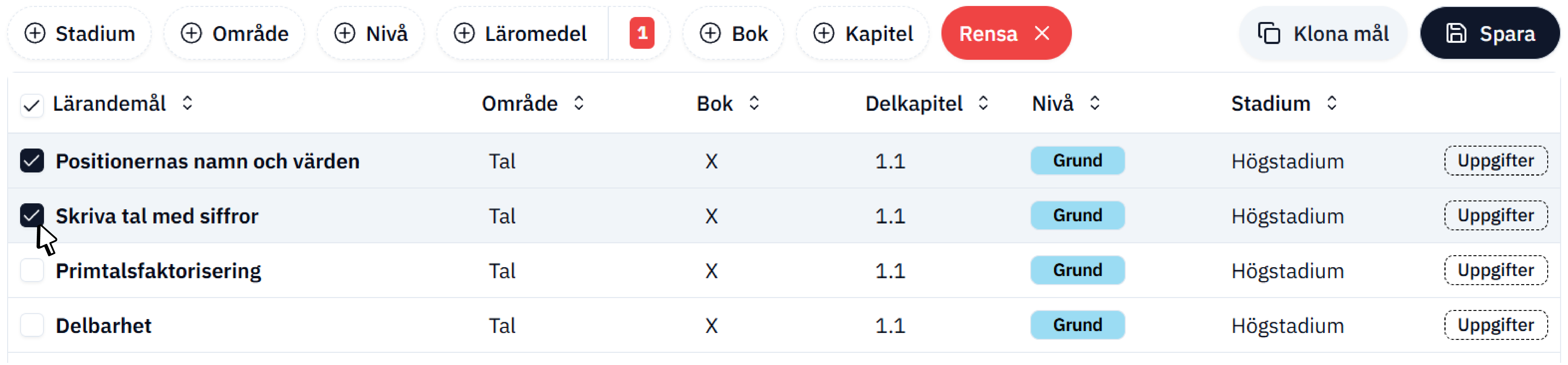 Aktivera lärandemål