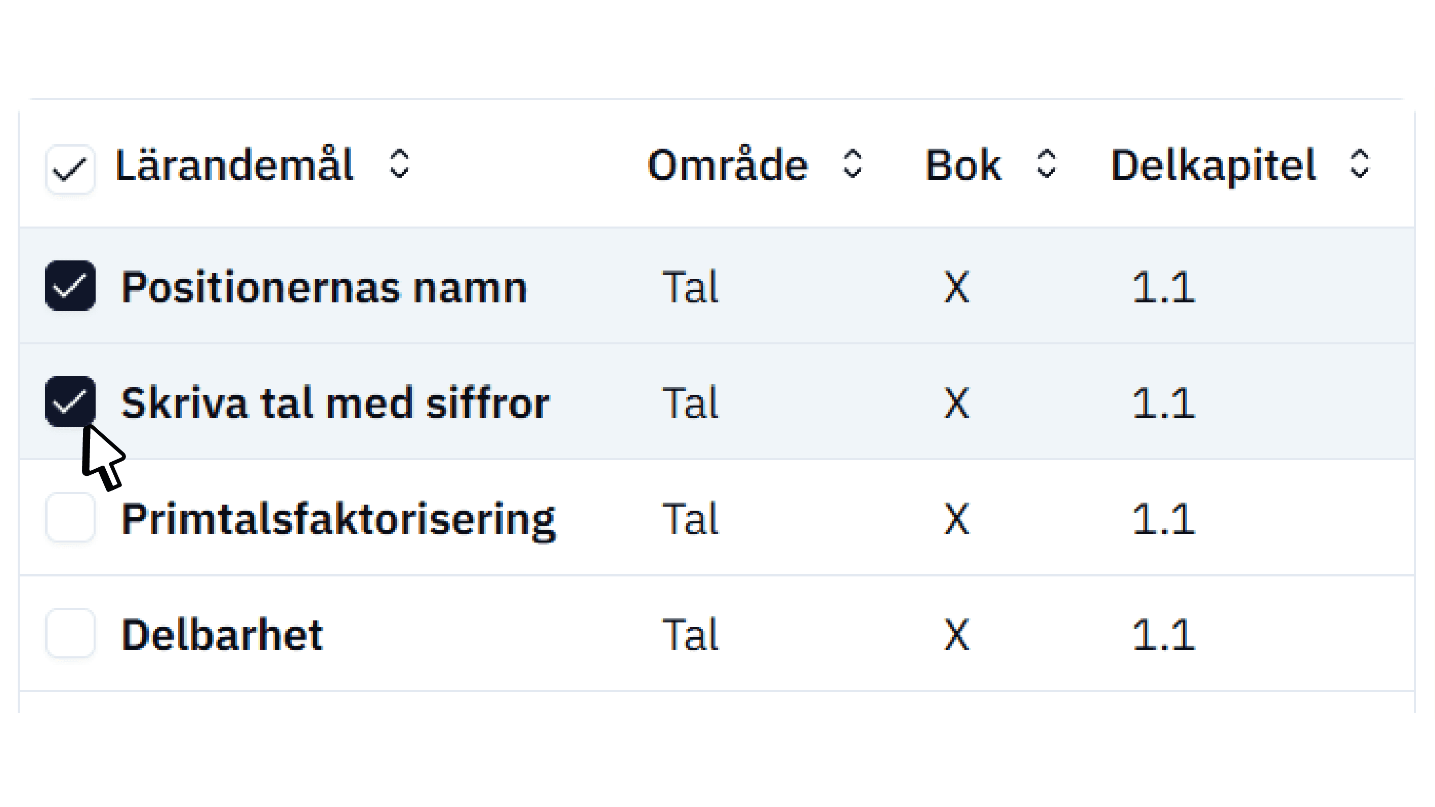Aktivera lärandemål