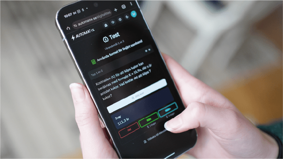 Träningsfunktion i appen